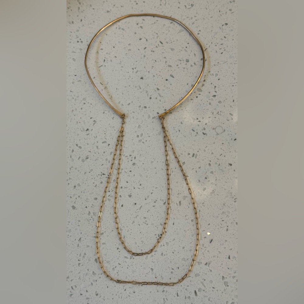 Alexis Russell gold filled cuff necklace with chains